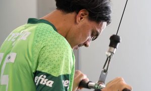 Gustavo Gómez no treino do Palmeiras (Foto: Cesar Greco/Palmeiras)