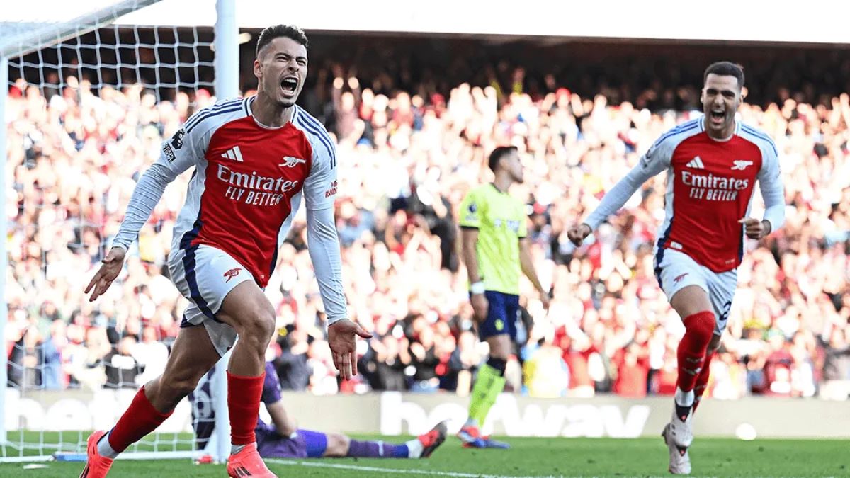 Martinelli comemorando. (Foto: Divulgação/Arsenal)