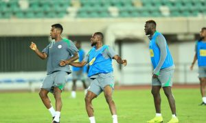 Seleção da Nigéria durante treino. (Foto: Divulgação/X/@SuperEagles)