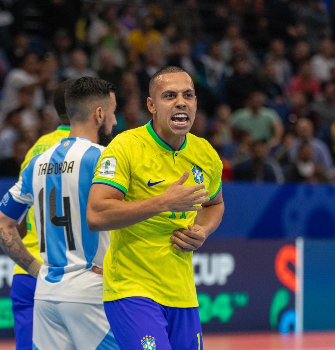 Brasil vence Argentina na final da Copa de futsal. (Foto: Reprodução / CBF)