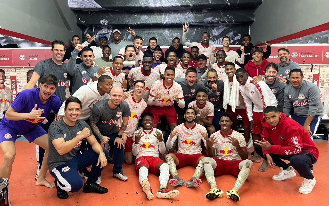 Jogadores do time sub-23 do Red Bull Bragantino. (Foto: Bruno Sousa/Red Bull Bragantino)