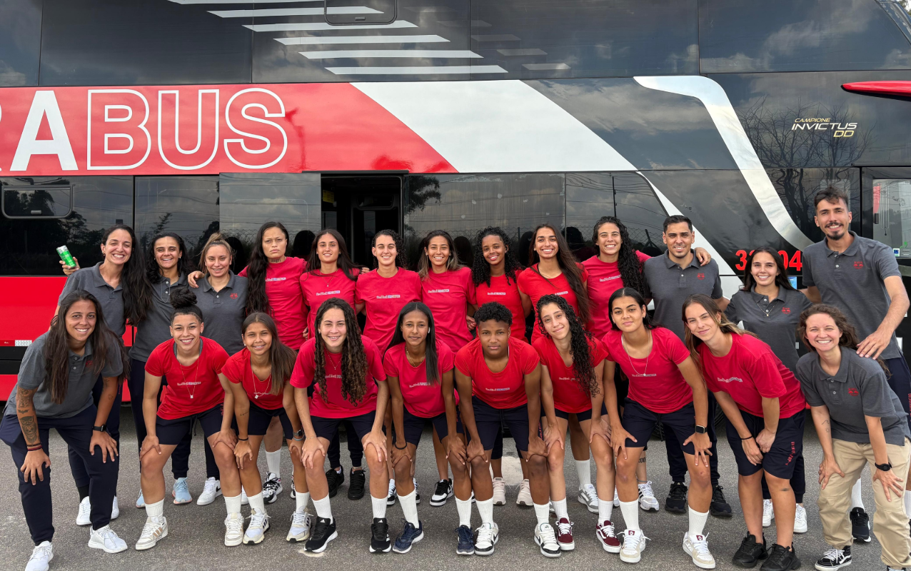 Jogadoras do time sub-20 das Bragantinas. (Foto: Divulgação/Red Bull Bragantino)