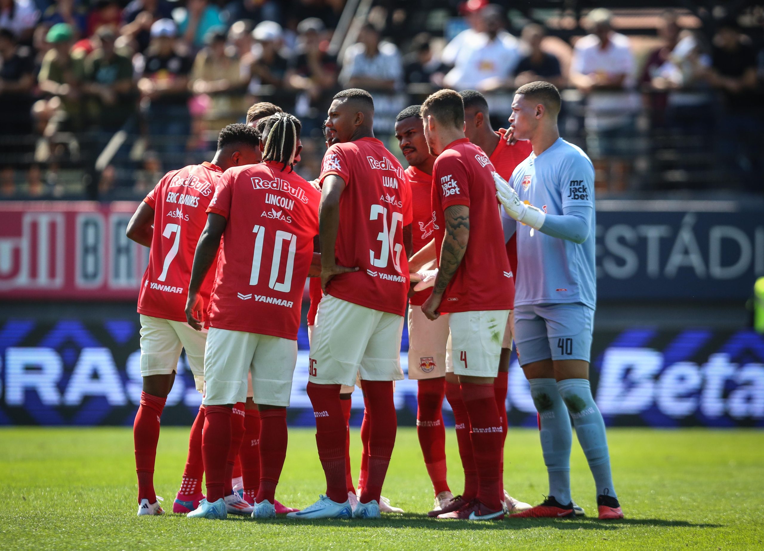 Jogadores do Red Bull Bragantino. (Foto: Ari Ferreira/Red Bull Bragantino)