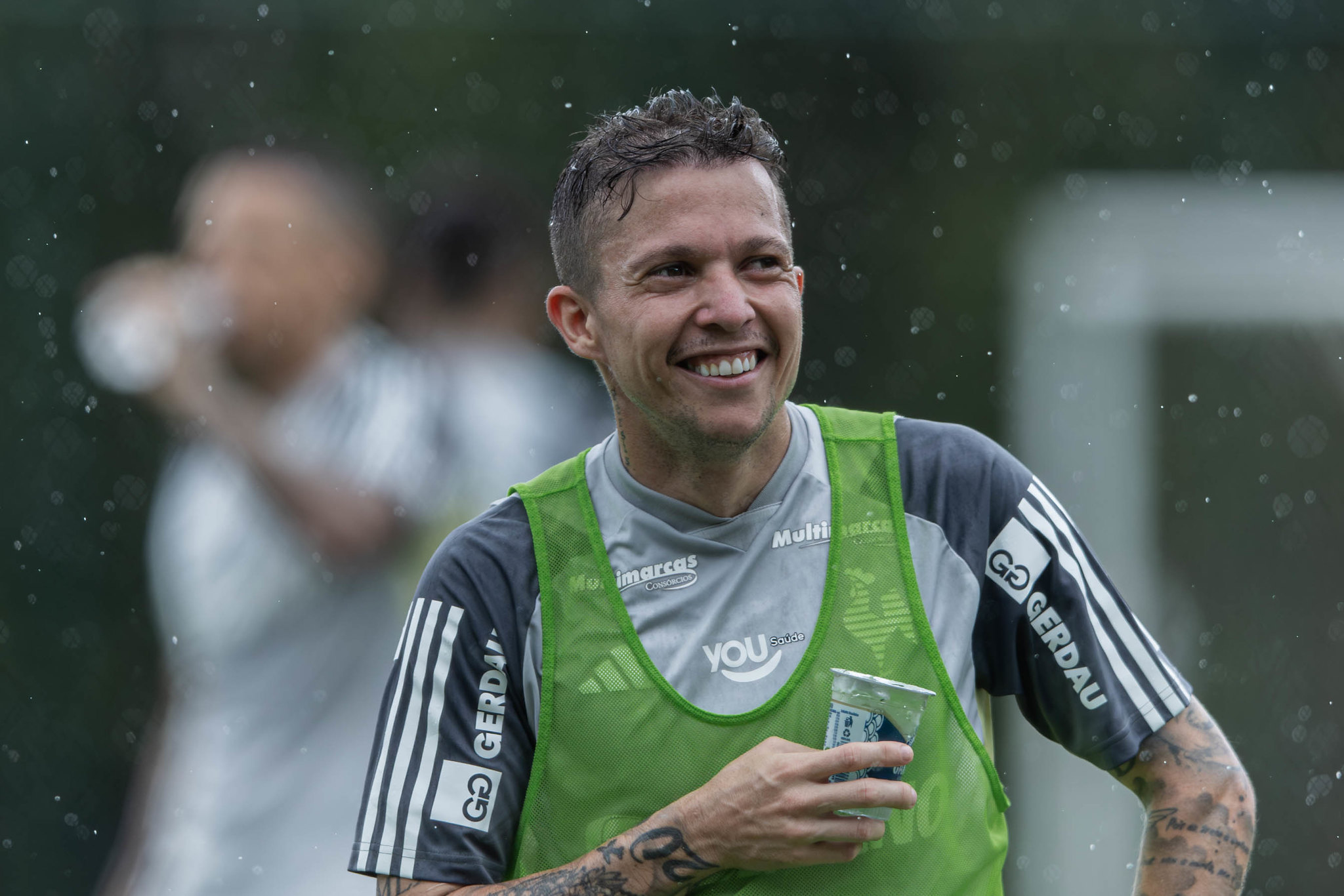 Bernard treinou normalmente com a equipe do Atlético-MG. Foto: Pedro Souza | Atlético-MG