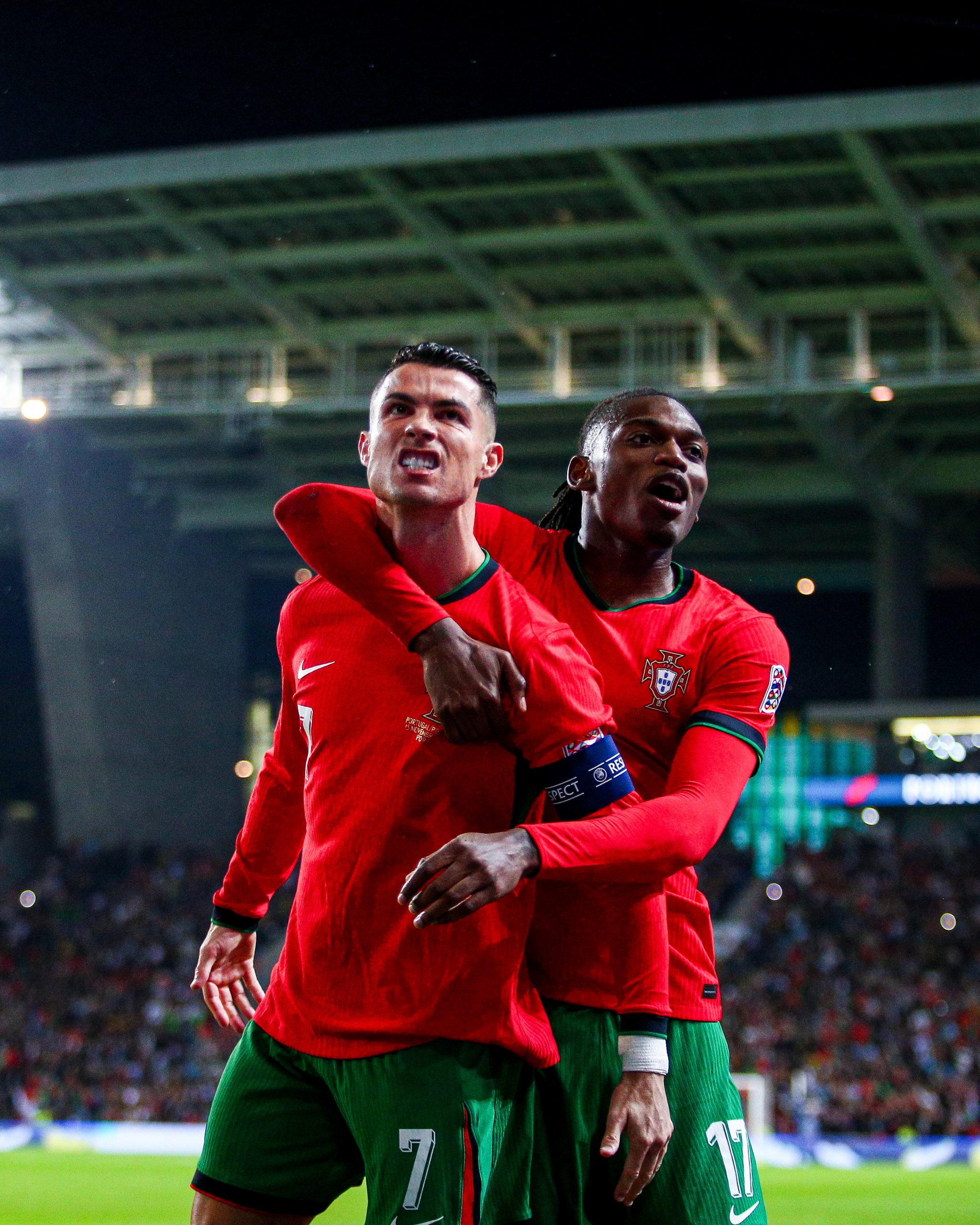 Cristiano Ronaldo e Leão. (Foto: Divulgação / UEFA Nations League)