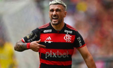 Com gol de Arrascaeta, Flamengo sai na frente do Atlético-MG na Final da Copa do Brasil (Foto: Marcelo Cortes / CRF)