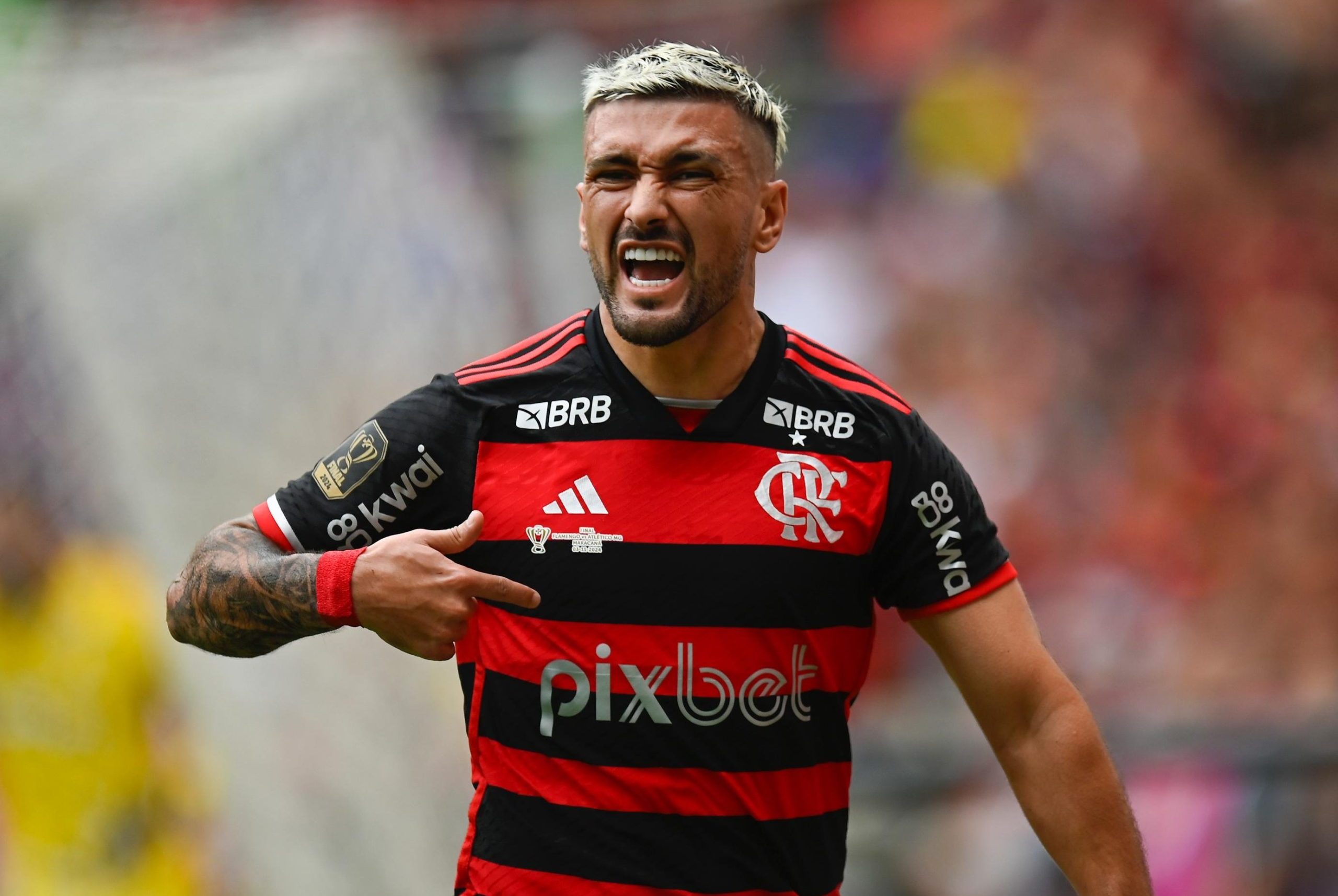 Com gol de Arrascaeta, Flamengo sai na frente do Atlético-MG na Final da Copa do Brasil (Foto: Marcelo Cortes / CRF)