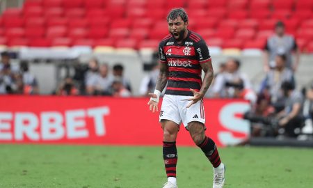 Gabigol comemora gol em final. (Foto: Wagner Meier/Getty Images)