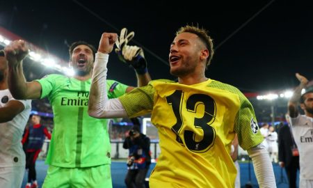 Neymar e Buffon.(Foto:Clive Rose/Getty Images)