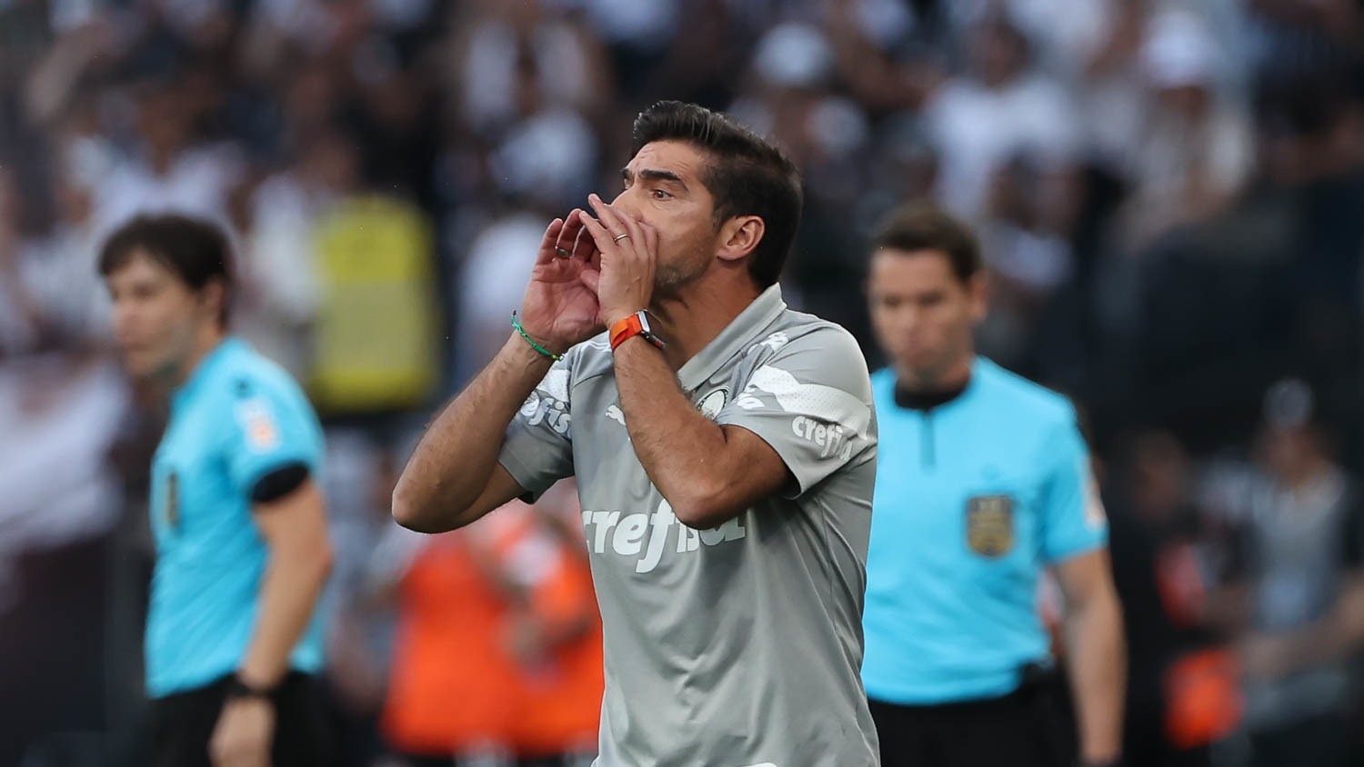 O técnico Abel Ferreira contra a equipe do Corinthians (FOTO: Cesar Grecco)