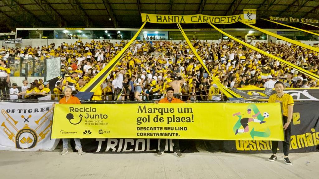 Projeto Recicla Junto celebra cinco anos de atuação no estádio do Criciúma (Foto: Divulgação/Criciúma)