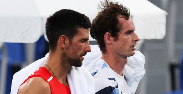 Djokovic e Murray em treino (Foto: Tennis Australia)