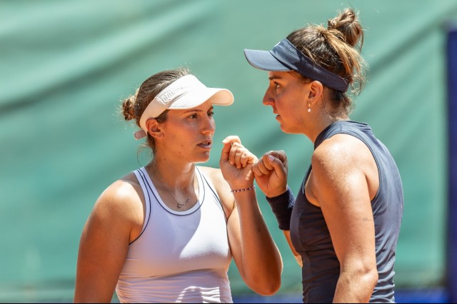 Ingrid Martins cde cinza e Francisca de branco (Foto: IEB Argentina Open)