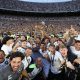 Botafogo comemorando o título da Libertadores com sua torcida. ( Foto: Vitor Silva/Botafogo)