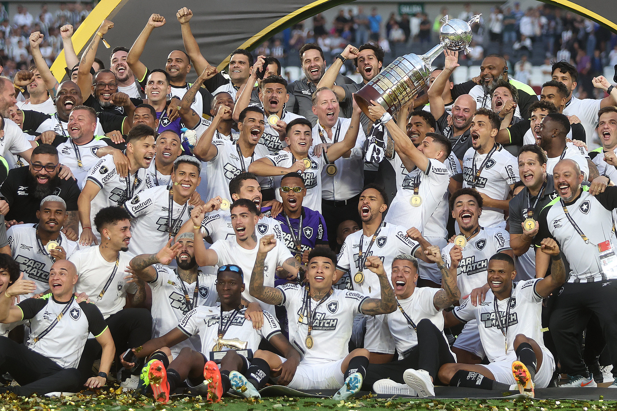 Botafogo comemorando a conquista da Libertadores. (Foto: Vitor Silva/Botafogo)