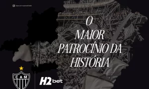 O Atlético anunciou o maior patrocínio da história do clube ao assinar com a H2bet como nova patrocinadora máster do clube. Foto: Divulgação | Atlético-MG