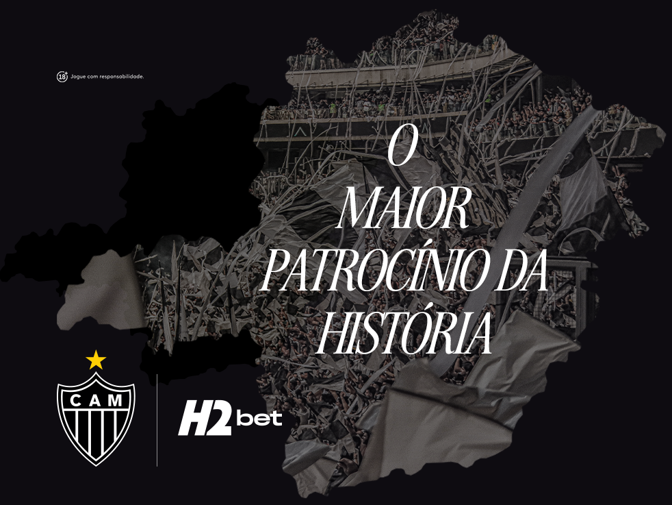 O Atlético anunciou o maior patrocínio da história do clube ao assinar com a H2bet como nova patrocinadora máster do clube. Foto: Divulgação | Atlético-MG