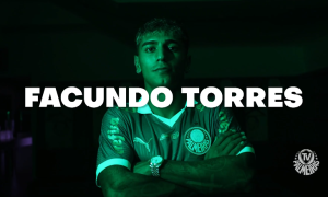 Facundo Torres, novo reforço do Palmeiras. (Foto: reprodução/tv palmeiras)