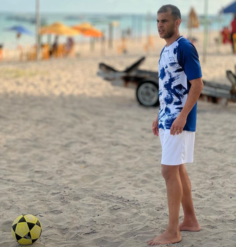 Nildo da Silva durante férias no Brasil (Foto: Arquivo pessoal)