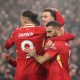 Jogadores do Liverpool comemorando o gol de Gakpo. (Foto: Jan Kruger/Getty Images)