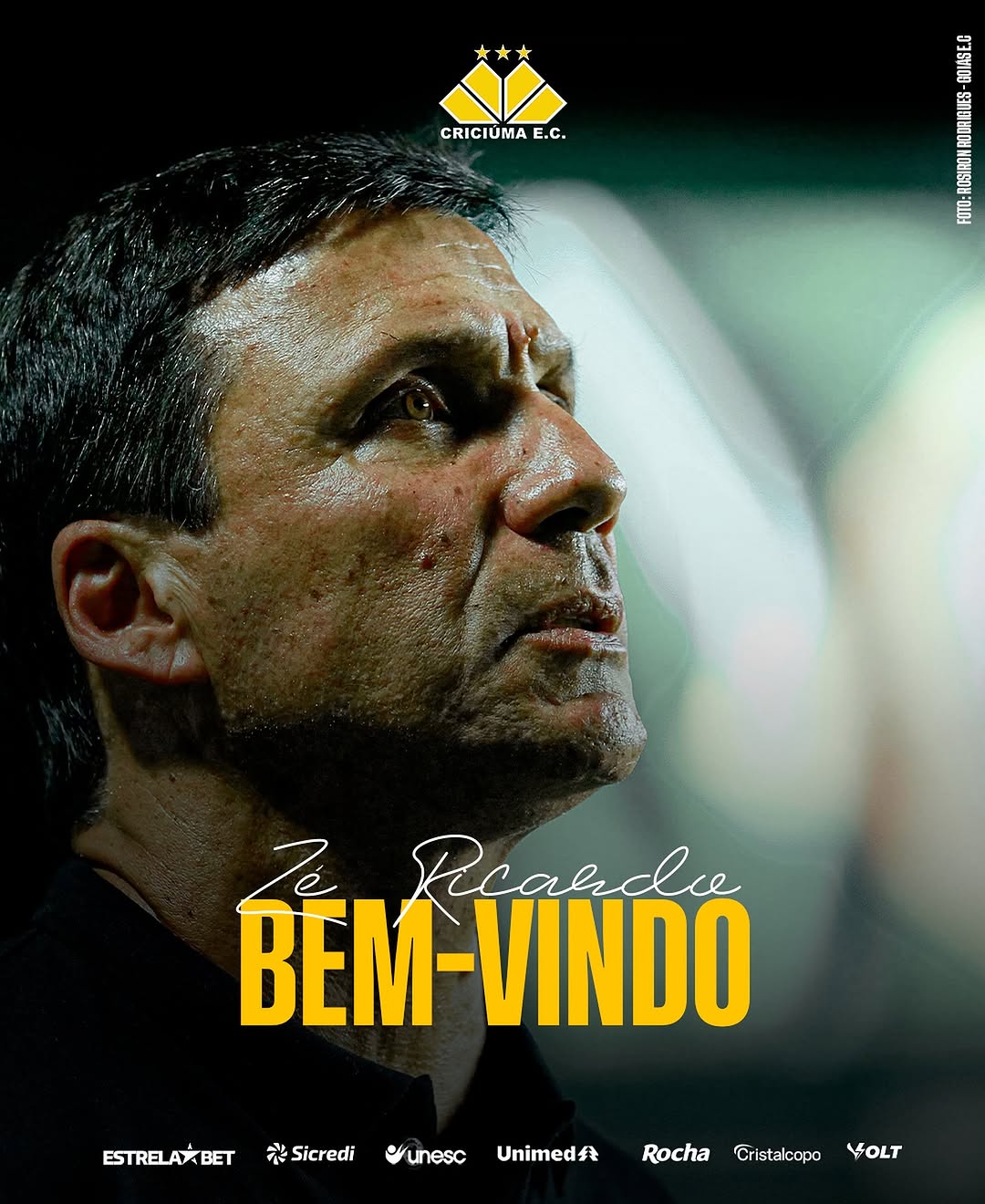 Zé Ricardo é anunciado como novo treinador do Criciúma. Foto: Reprodução/Criciúma