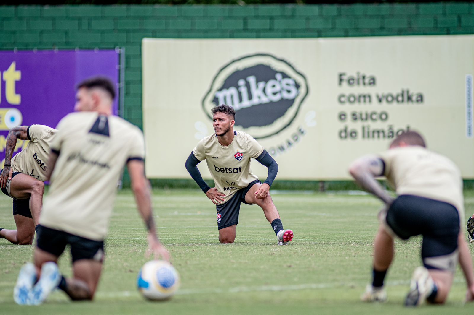 Jogadores treinam antes do duelo contra o Fortaleza Foto: Victor Ferreira/EC Vitória