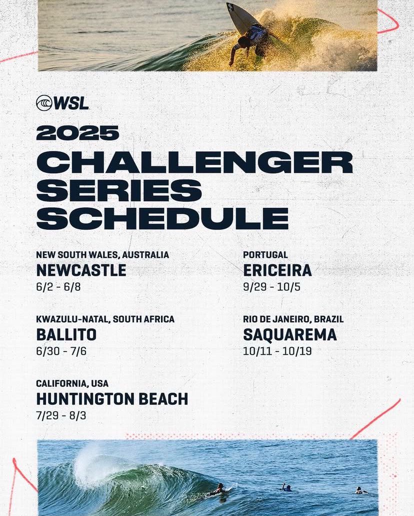 Calendário do WSL Challenger Series anunciado. (Foto: Reprodução/WSL)