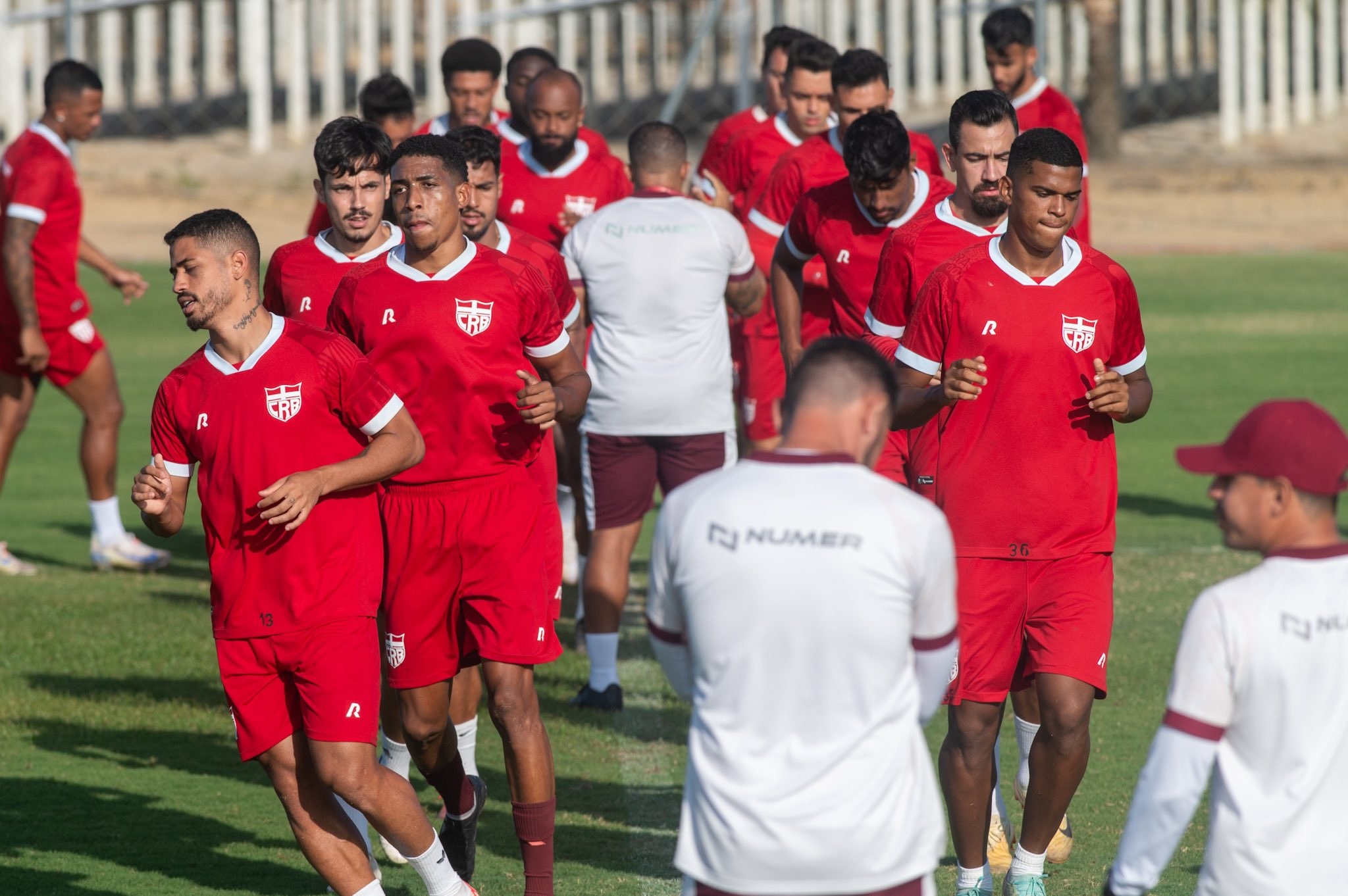 Elenco do CRB em treinamento. (Foto: Francisco Cedrim/CRB)