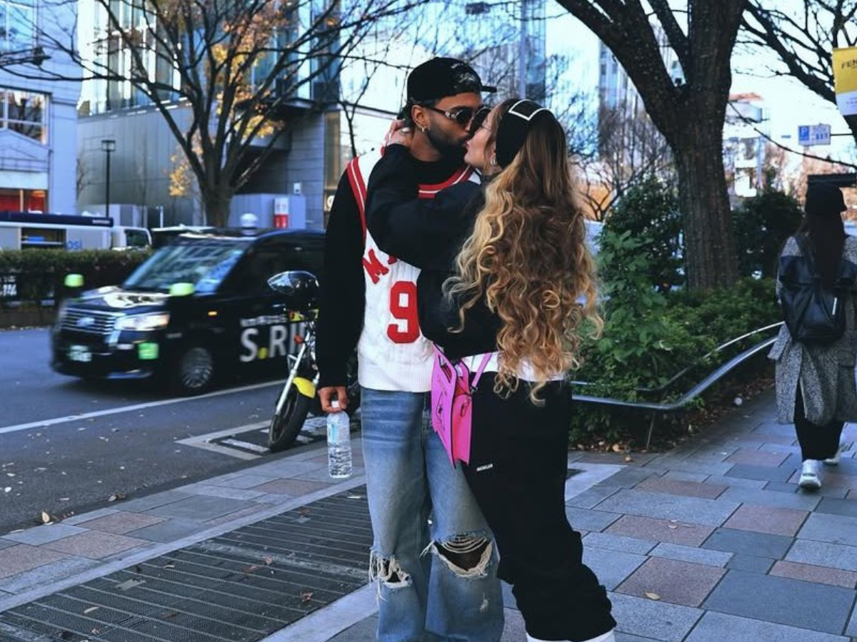 Irmã de Neymar posta foto beijando Gabigol e viraliza. (Foto: Reprodução/Instagram)