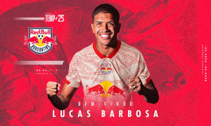 Lucas Barbosa é anunciado como novo reforço do Red Bull Bragantino. (Foto: Divulgação/Red Bull Bragantino)