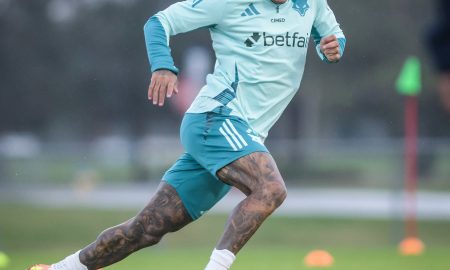 Dudu em treino pelo Cruzeiro. (Foto: Gustavo Aleixo/Cruzeiro)