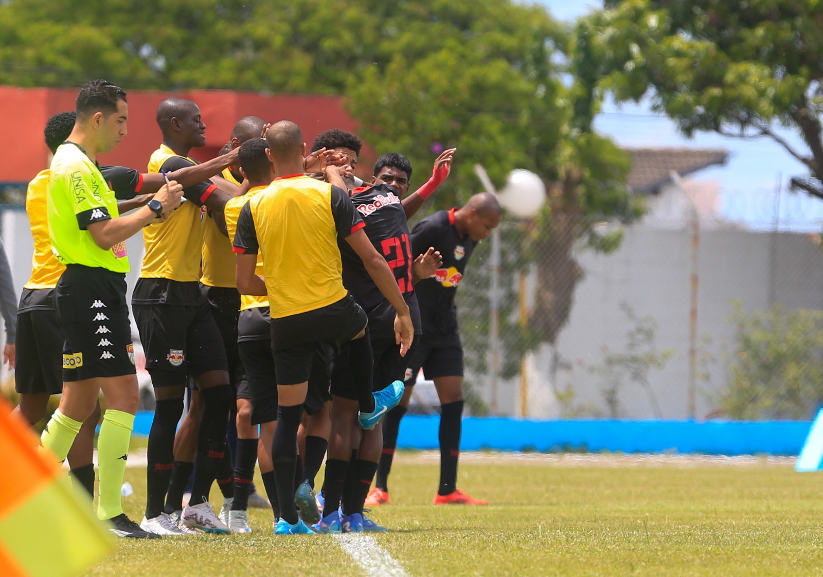 Jogadores do time sub-20 do Red Bull Bragantino. (Foto: Fernando Roberto/Red Bull Bragantino)