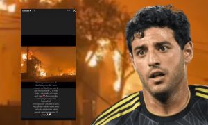 Carlos Vela em seu Instagram sobre incêndios na Califórnia