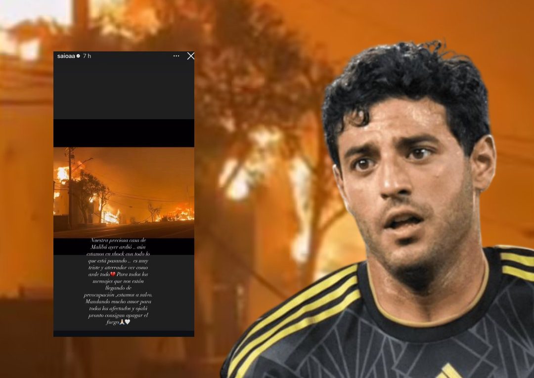 Carlos Vela em seu Instagram sobre incêndios na Califórnia