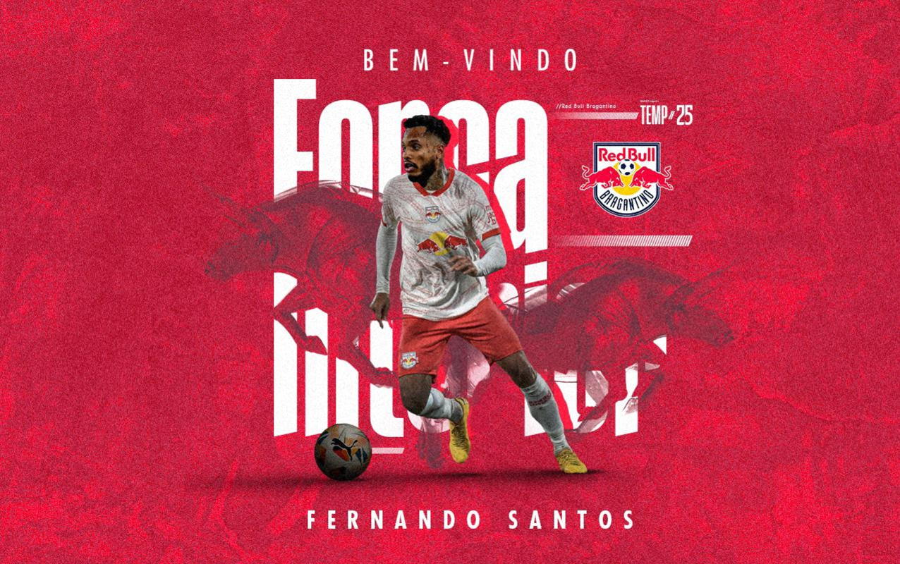 Red Bull Bragantino anunciou a chegada do atacante Fernando. (Foto: Divulgação/Red Bull Bragantino)