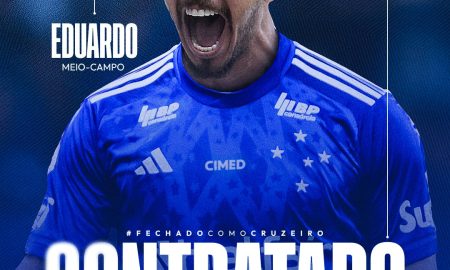 Cruzeiro anuncia a contratação do meio-campista Eduardo, ex-Botafogo. Foto: Divulgação/Cruzeiro