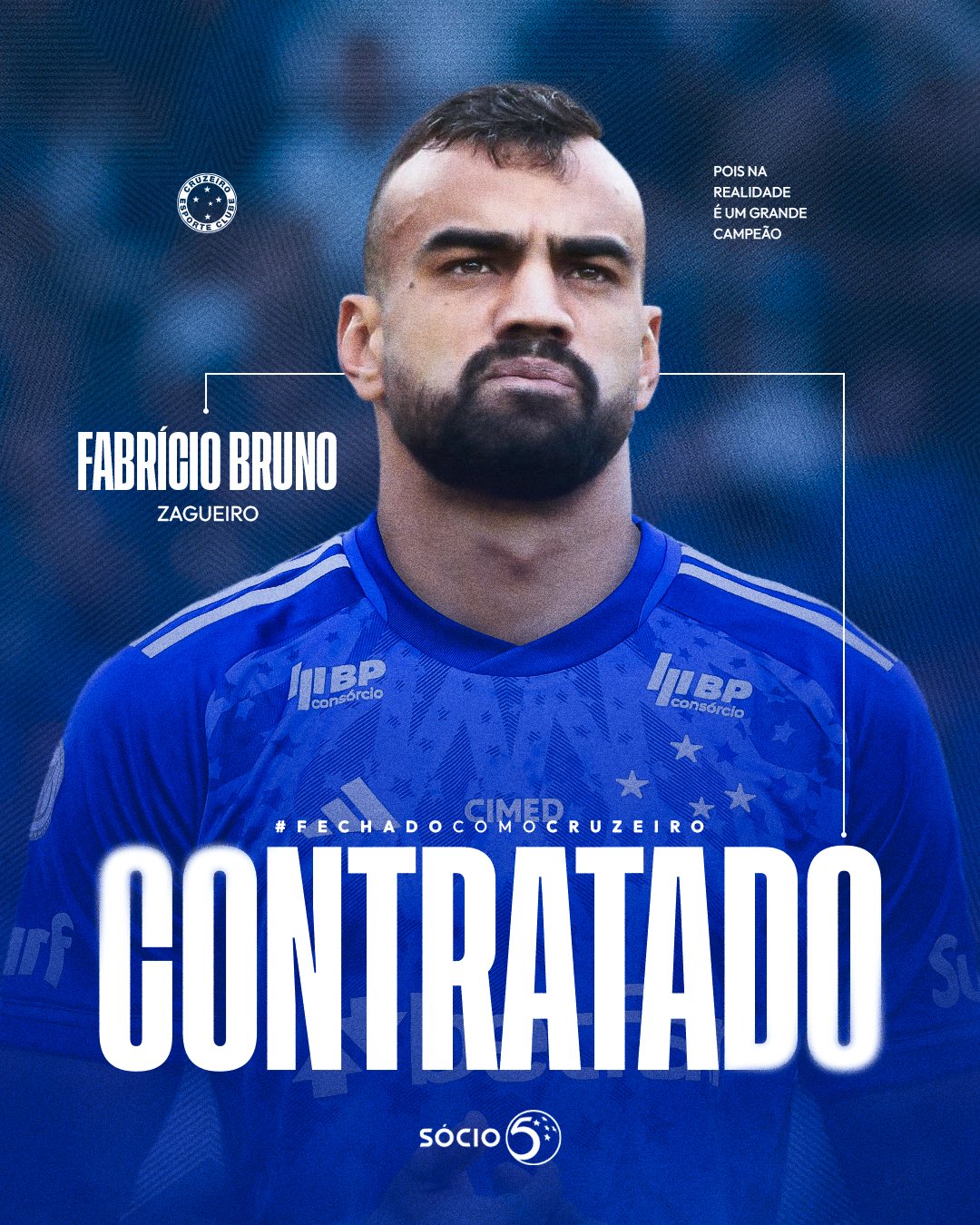 Fabrício Bruno é anunciado como novo reforço do Cruzeiro. Foto: Divulgação/Cruzeiro