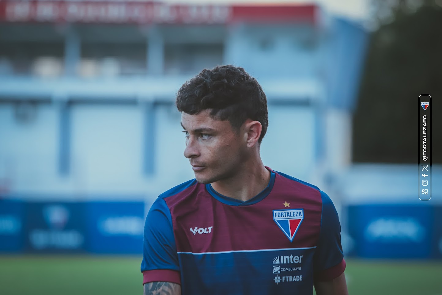 Diogo Barbosa em treino pelo Fortaleza. (Foto: Leonardo Moreira/FEC)