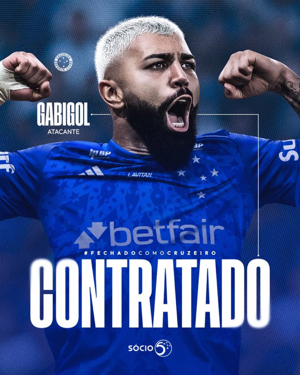 Cruzeiro confirma chegada de Gabigol. (Foto: Divulgação / Cruzeiro)