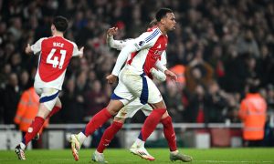 Magalhães comemorando o empate. (Foto:Justin Setterfield/Getty Images)