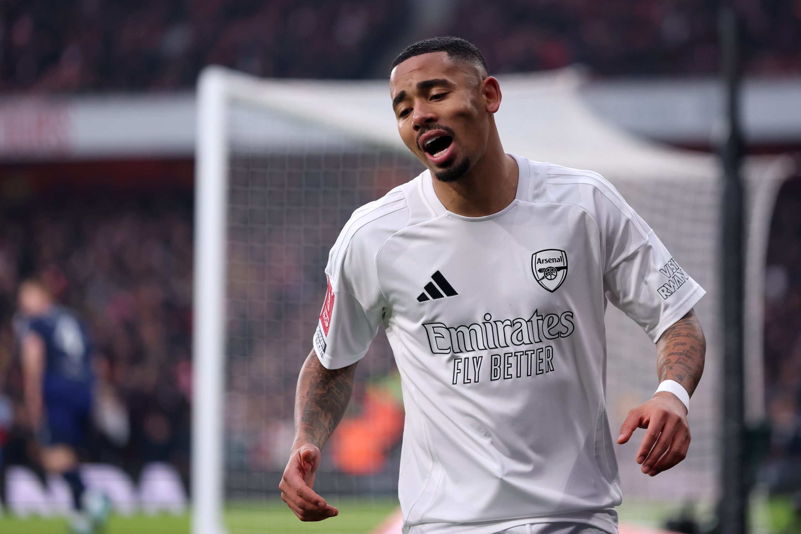 Gabriel Jesus durante o empate do Arsenal com o Manchester United. (Foto: Julian Finney/Getty Images)