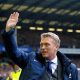 LIVERPOOL, ENGLAND - MAY 12: Manager David Moyes of Everton waves to the home fans before the Barclays Premier League match between Everton and West Ham United at Goodison Park on May 12, 2013 in Liverpool, England. (Photo by Paul Thomas/Getty Images)