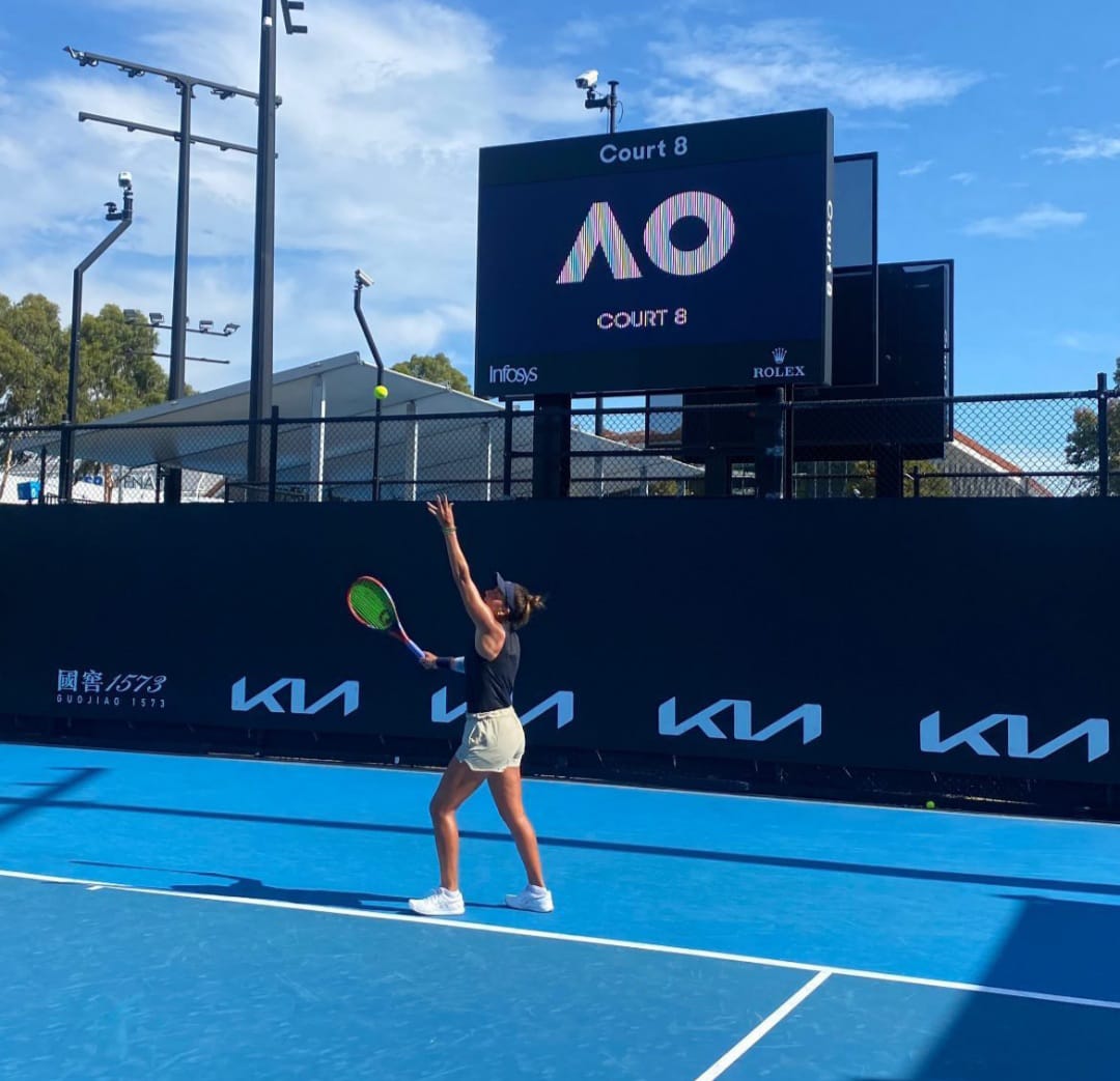 Ingrid Martins treina no Australian Open (Foto: Divulgação)