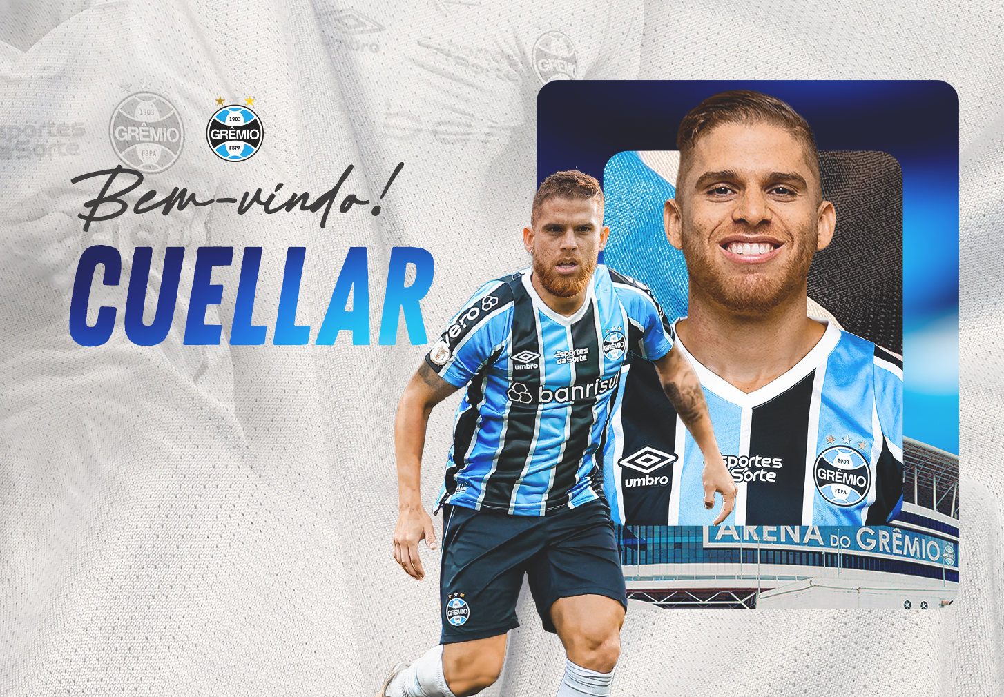 Grêmio anuncia Cuéllar. (Foto: Reprodução/GFBPA)