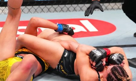 Mackenzie Dern venceu e levou bônus no UFC Vegas 101 (Foto: Divulgação/UFC)