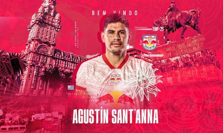 Red Bull Bragantino anunciou a contratação do lateral uruguaio Agustín Sant'Anna. (Foto: Divulgação/Red Bull Bragantino)