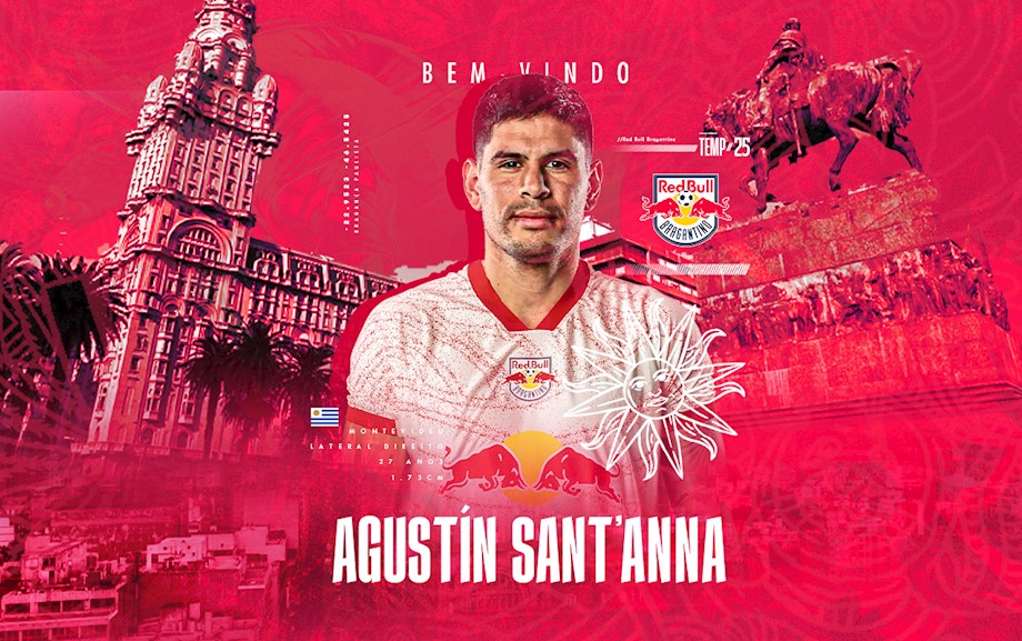 Red Bull Bragantino anunciou a contratação do lateral uruguaio Agustín Sant'Anna. (Foto: Divulgação/Red Bull Bragantino)