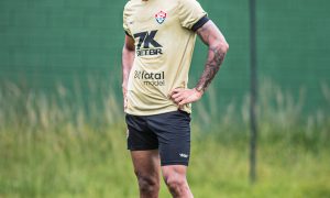 Fabri, em treino pelo Vitória. (Foto: Victor Ferreira/ECV)