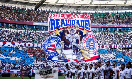 Torcida do Bahia presente na Casa de Apostas Arena Fonte Nova. (Foto: Letícia Martins/ECB)