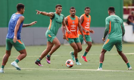 Fluminense treinando esta tarde no CT Carlos Castilho. (Foto: Lucas Merçon/ Fluminense F.C.)